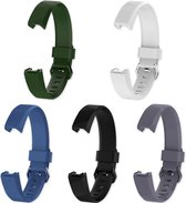 Eyzo Fitbit Alta en Alta HR Bandjes - Siliconen - Waterbestendig - Large 22cm x 1,6cm- 5pack- Verschillende kleuren