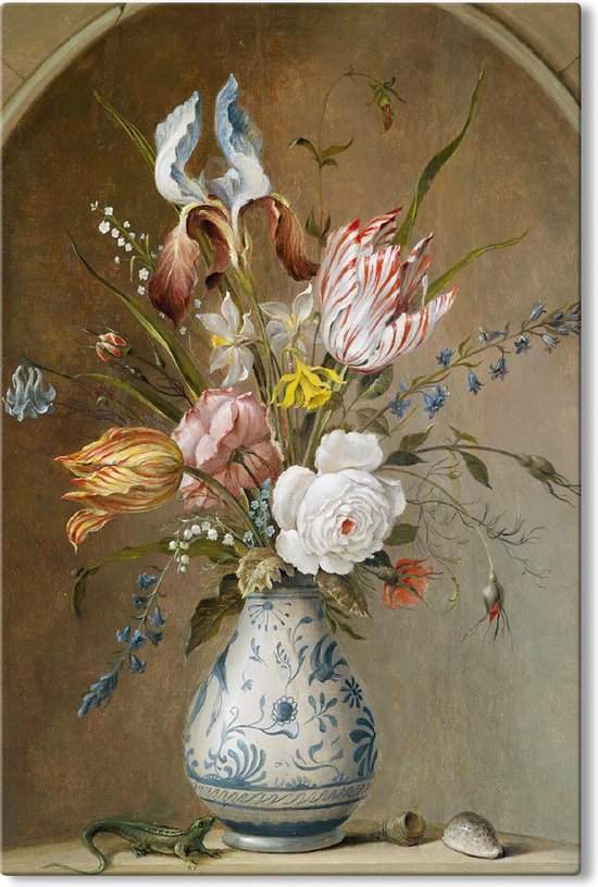 Canvas schilderij Bloemstilleven - Balthasar van der Ast