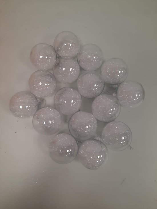 kerstballen doorzichtig 16stuks