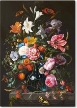 Canvas Schilderij Vaas met bloemen - Jan Davidsz de Heem - 50x70 cm