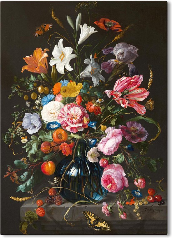 Canvas schilderij Vaas met bloemen - Jan Davidsz de Heem