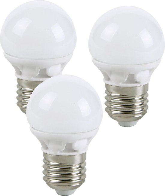 EcoSavers MiniGlobe LED Lamp 4W E27 Grote Fitting | Set van 3 stuks | GS-keurmerk | bol.com