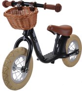 Bandits & Angels loopfiets Starter retro zwart met mandje - 2 jaar - jongens en meisjes - metaal - zwart