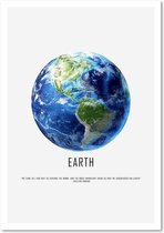 Schilderij Wereldbol Earth, 4 maten, blauw/groen/wit