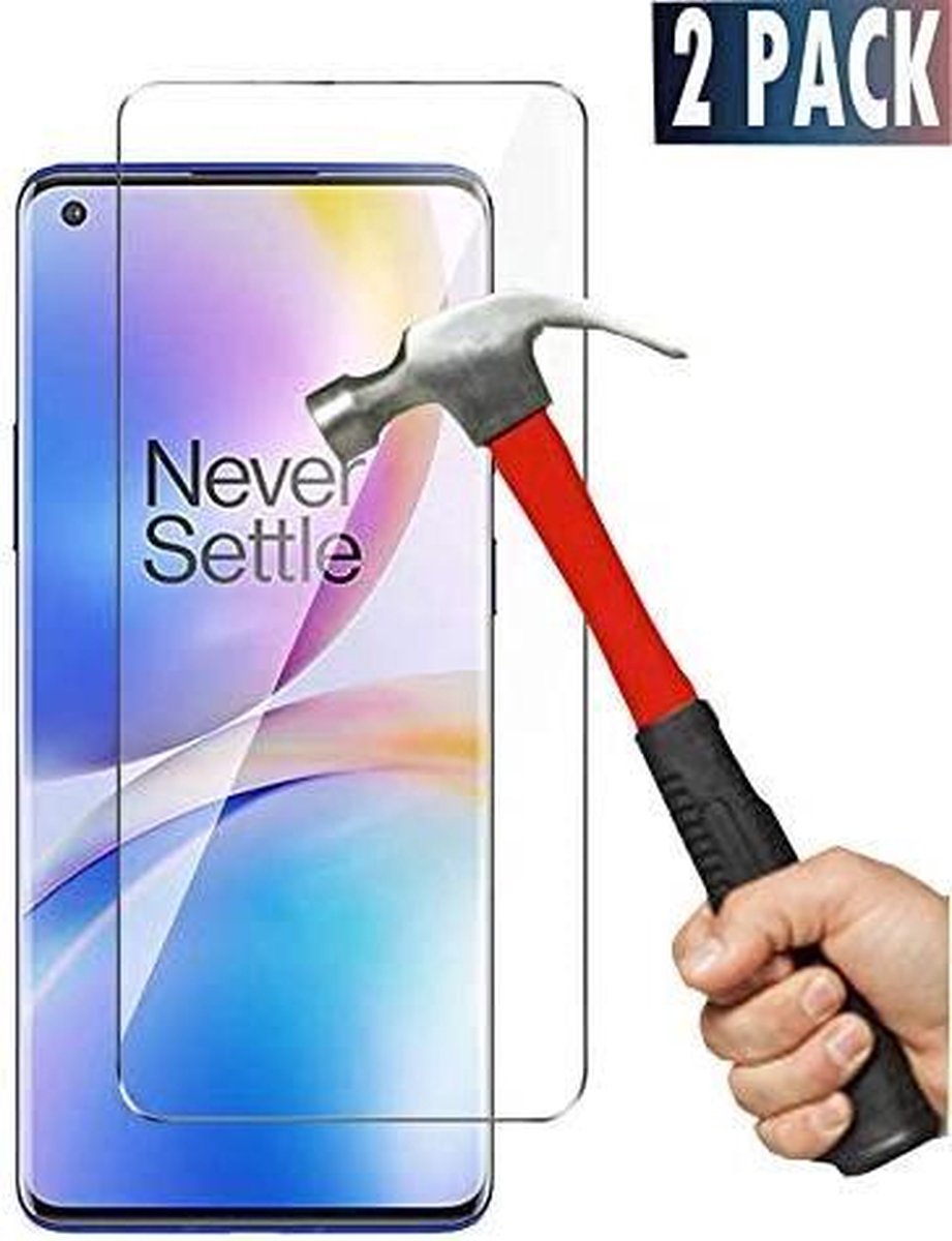 Screenprotector Glas - Tempered Glass Screen Protector Geschikt voor: OnePlus 8 Pro - 2x