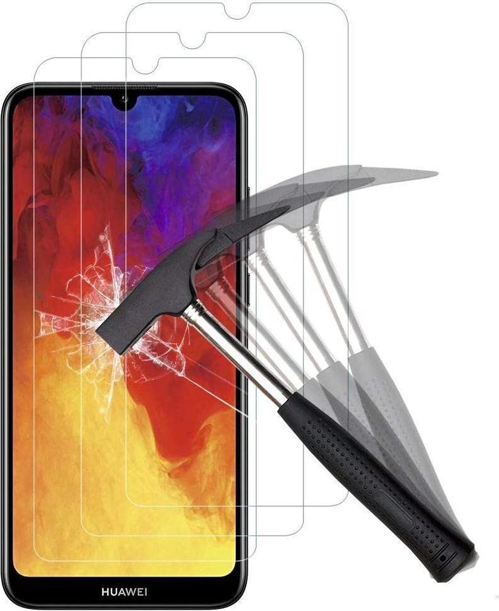Screenprotector Glas - Tempered Glass Screen Protector Geschikt voor: Huawei Y6S - 3x