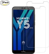 Screenprotector Glas - Tempered Glass Screen Protector Geschikt voor: Huawei Y5 2018  - 2x