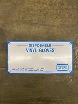 Handschoen Vinyl Blauw Gepoederd maat L - 1000pce (10 box a 100pce) - Disposable