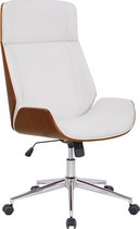 Bureaustoel - Kantoorstoel - Design - In hoogte verstelbaar - Hout - Wit/donkerbruin - 66x58x118 cm