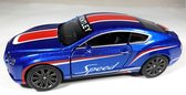 Bentley Continental GT Speed Sport (Blauw) 1/38 Kinsmart - Modelauto - Schaalmodel - Model auto - Miniatuurautos - Miniatuur auto