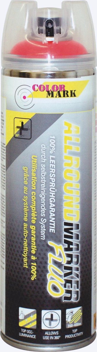 COLORMARK Spotmarker Allround 360° - Fluo rood - 500 ml - Afwerkingslaag