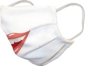 Mondkapje - mondmasker 100% katoen, dubbellaags filter toepasbaar, trendy print Funny Lips
