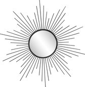 MLK - Metal zon spiegel - rond ca. 60 cm - zwart