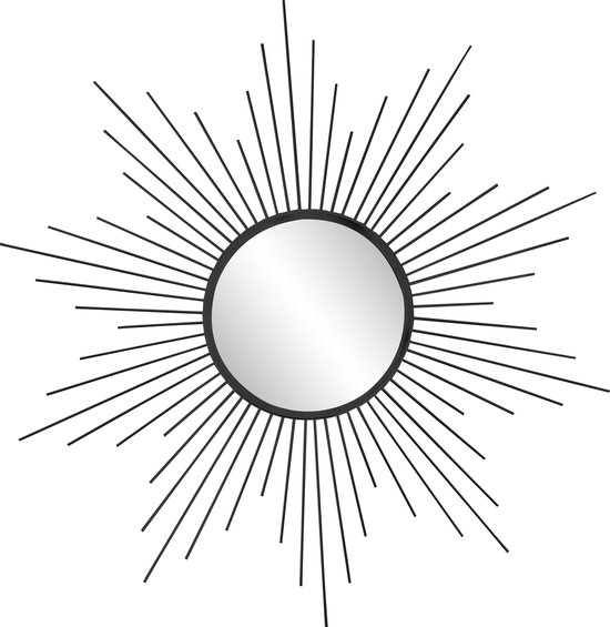 MLK - Metal zon spiegel - rond ca. 60 cm - zwart | bol.com