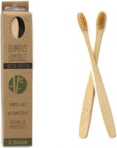 Bamboe tandenborstels  -  100 % BAMBOE - familiepack - 8 stuks