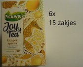 Pickwick thee -  Joy of Tea -  ginger spices - multipak 6x 15 zakjes