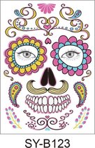 Halloween Muziekfeest Face Neptattoos-Carnaval-Plak Tattoos-tattoo stickers-1 Vel-B123