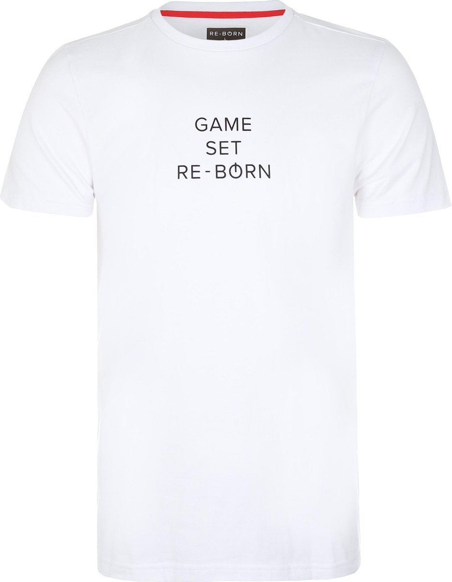 Re-Born Slogan T-shirt Game Korte Mouw Unisex - Wit - Maat XL