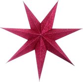 étoile de Noël de luxe - étoile en papier - 60 cm - violet foncé avec paillettes - éclairage inclus - commerce équitable