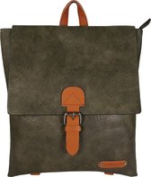 Flora&Co dunne rugzak met flap kaki