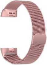 Eyzo Milanees bandje - Geschikt voor Fitbit 3 & 4 - Rosé goud - Large