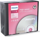 Philips DM4S6S10F - DVD-R - 4,7GB - Speed 16x - Slimcase - 10 stuks