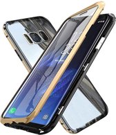 Magnetische case met voor - achterkant gehard glas voor de Samsung Galaxy S8 - Goud