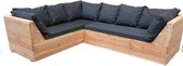 Wood4you - Loungeset 6 Douglashout 230x230 cm - incl kussens