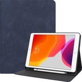 iPad 2020 hoes - 10.2 inch - PU Leer Folio Book Case - Donker Blauw