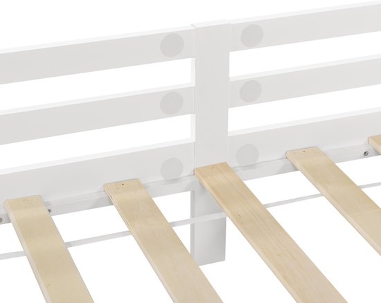 Lit bébé avec sommier et protection antichute 90x200 cm blanc