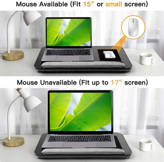 HN® Comfortabele schoot en bureau laptop / tablet plateau zwart | Portable  houder |... | bol.com
