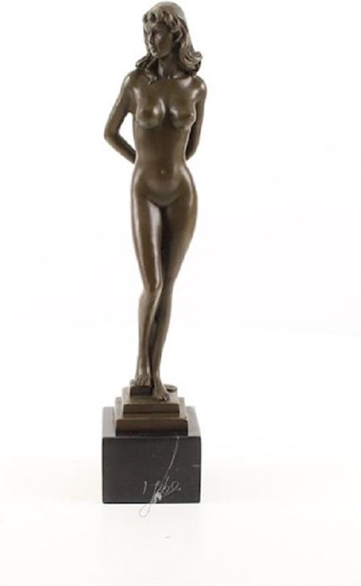 Bronzen beeld - Naakte Dame - sculptuur - 36,1 cm hoog