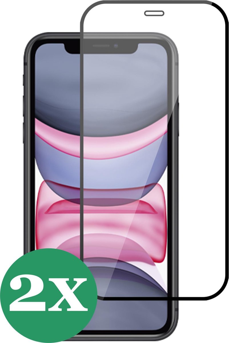 Screenprotector iPhone 11 - iPhone 11 Screenprotector - Screenprotector iPhone XR - iPhone XR Screenprotector - iPhone XR Screenprotector - Screenprotector voor Apple iPhone 11 / XR Glas Tempered Glass Screen Protector Full Cover Case - 2 Stuks