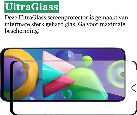 Protection d'écran pour Samsung M21 - Protection d'écran en verre trempé pour Samsung Galaxy M21, étui de protection complet - 2 pièces