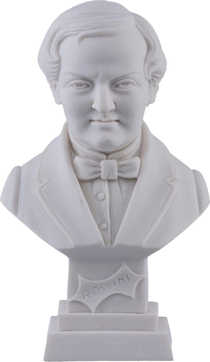 Music Gifts - Albast borstbeeld Rossini - 11 cm