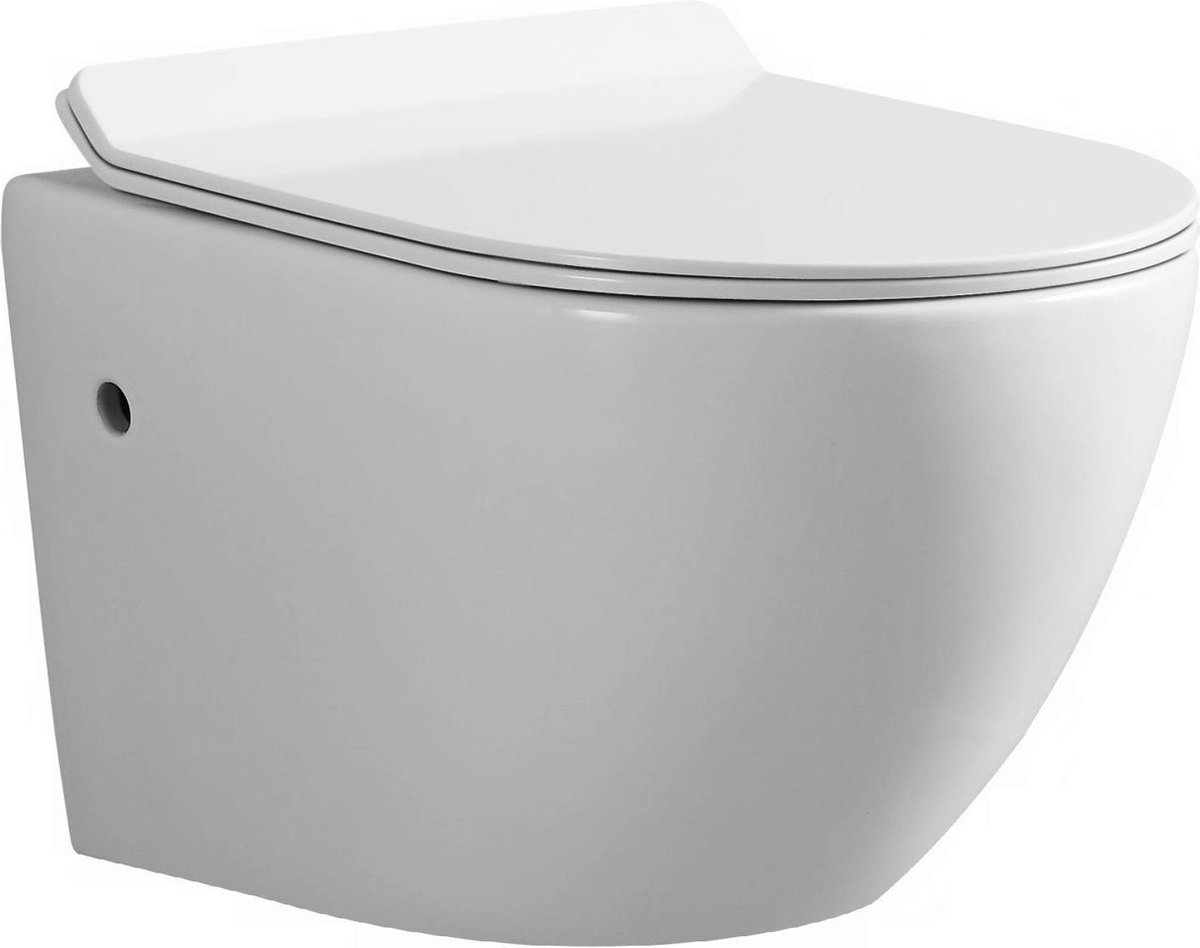 Mawialux hangend rimless toilet - softclose zitting - Glans wit - Alaska plat deksel