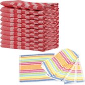 Queens theedoeken 10-pack rood + 10-pack vaatdoeken schoonmaakdoeken