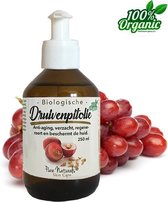 Druivenpitolie 250 ml - Biologisch - 100% Puur - Koudgeperst - Huidolie - Haarmasker - Baard - Makeup-remover - Pure Naturals