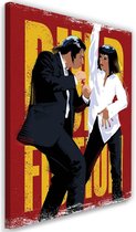 Schilderij , wanddecoratie ,  Filmposter , Pulp Fiction , rood geel zwart wit