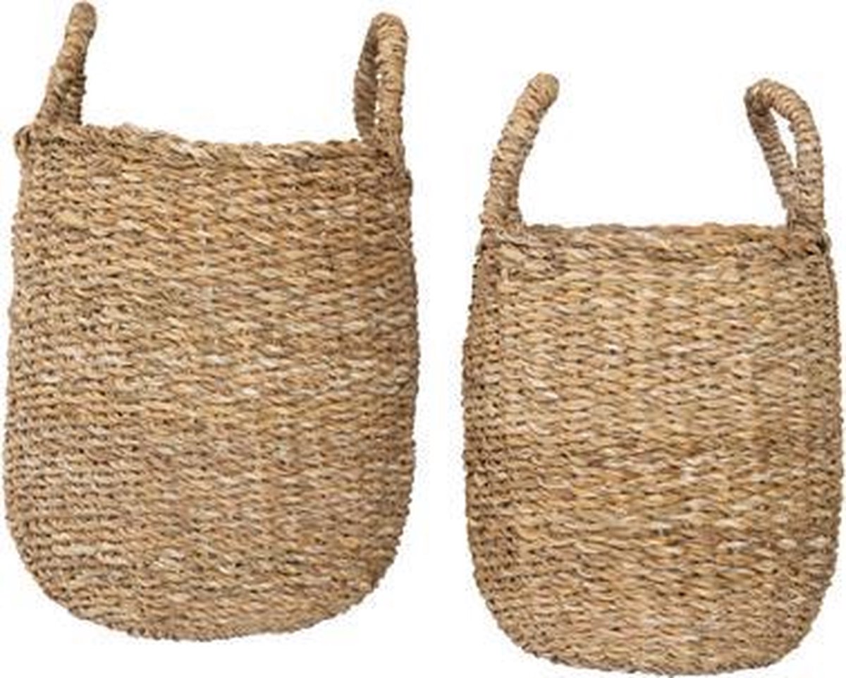 NATTHSWE Plantenmand met voering, indoor geweven plantenpotten voor 11 inch plantenbak bloempotten katoen touw jute plantenpot decoratie opvouwbare wasmand huishoudelijke opbergmand