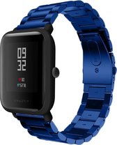 Stalen Smartwatch bandje - Geschikt voor  Xiaomi Amazfit Bip stalen band - blauw - Horlogeband / Polsband / Armband