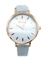 Dielay - Horloge - Kast 36 mm - Band Kunstleer - Quartz - Blauw