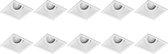 Spot Armatuur 10 Pack - Pragmi Zano Pro - GU10 Fitting - Inbouw Vierkant - Mat Wit - Aluminium - Kantelbaar - 93mm - BES LED