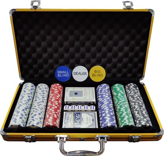 bol.com | Texas' Finest Pokerset - Gouden Aluminium Pokerkoffer - 300  11,5gr Pokerfiches - Inc...