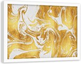 Foto in frame Wit-Goud abstractie, 100x70cm, Premium print