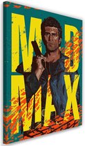 Schilderij , Mad Max , 2 maten , Filmposter geel groen oranje , wanddecoratie , Premium print