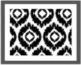 Foto in frame Symmetrische inkt II, 3 maten, zwart-wit, Premium print