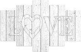 Schilderij Liefde op hout, LOVE, print op canvas, XXL