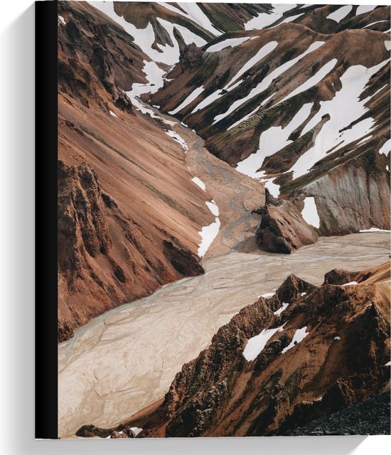 Canvas  - Bergen Landschap met Sneeuw  - 30x40cm Foto op Canvas Schilderij (Wanddecoratie op Canvas)