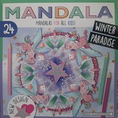 Mandala voor kinderen Unicorn - 24 kerst Winter Paradise kleurplaten - Nieuw Design 2021 - kleurboek voor Kinderen Eenhoorn